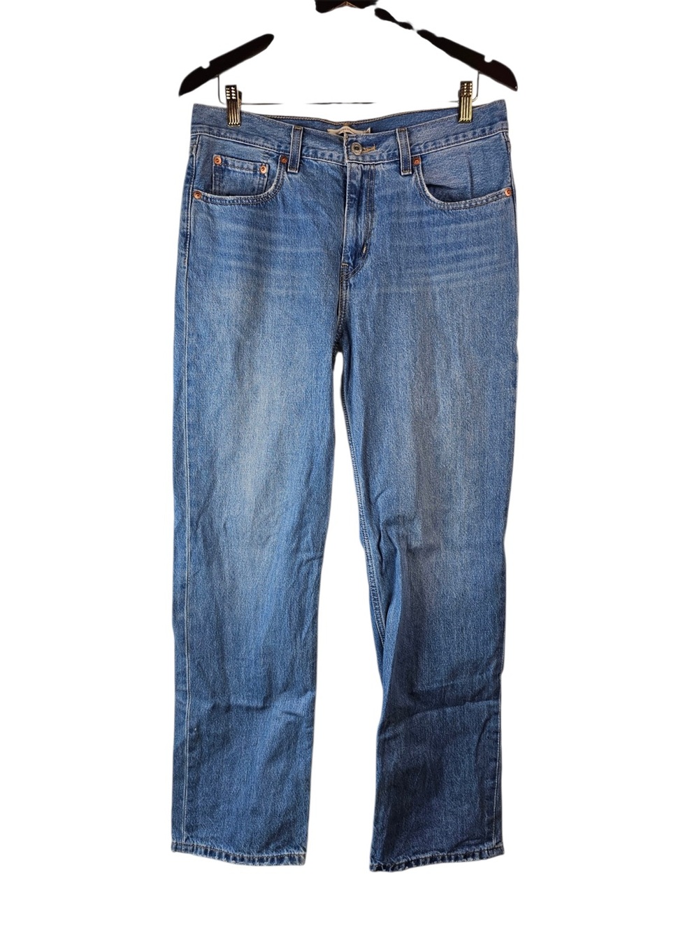 Levis Womens Low Pro Straight Leg Blue Denim Jeans Size 29 Medium Wash 90s Style